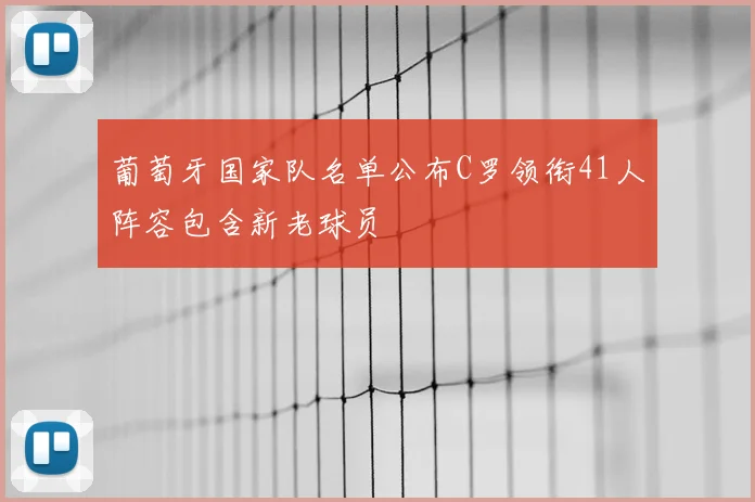 葡萄牙国家队名单公布C罗领衔41人阵容包含新老球员